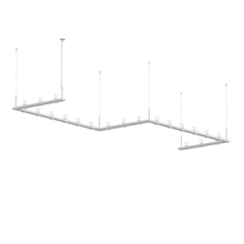 Sonneman 20QWZ46B - 4' x 16' Zig-Zag LED Pendant with Clear w/Cone Uplight Trim