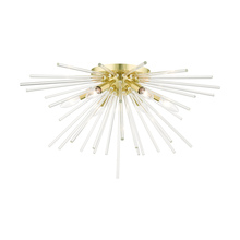 Livex Lighting 41251-12 - 6 Lt Satin Brass Flush Mount