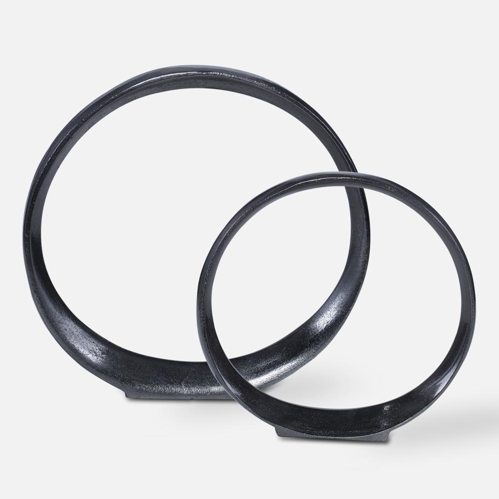 Uttermost Orbits Ring Sculptures, Black Nickel, S/2