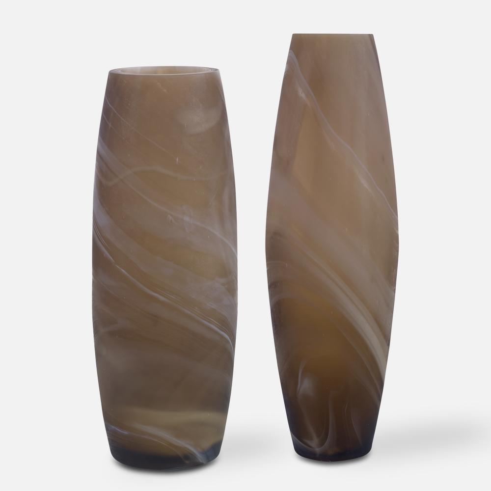 Uttermost Delicate Swirl Vases, S/2
