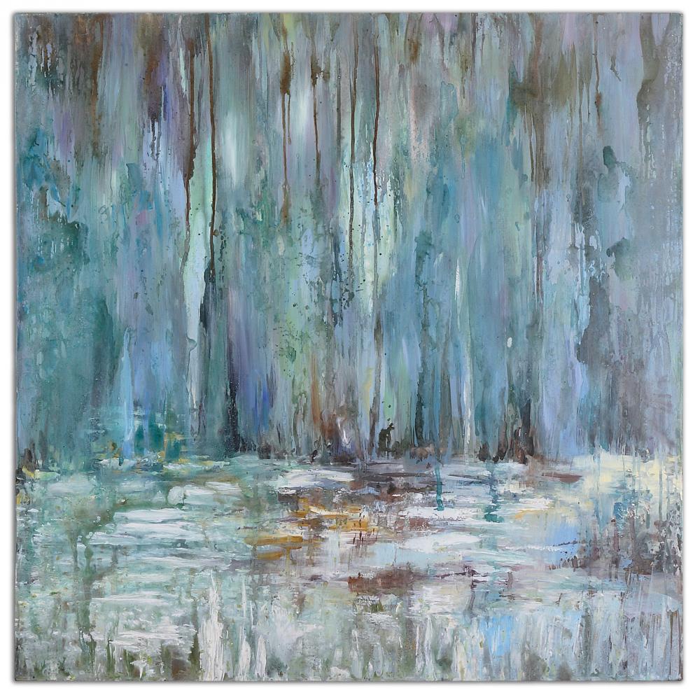 Uttermost Blue Waterfall Hand Painted Canvas