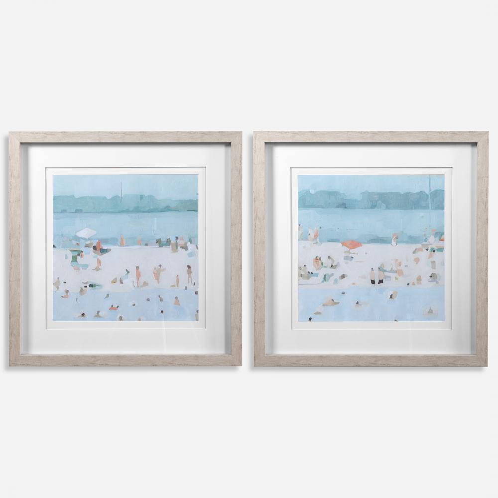 Uttermost Sea Glass Sandbar Framed Prints, S/2