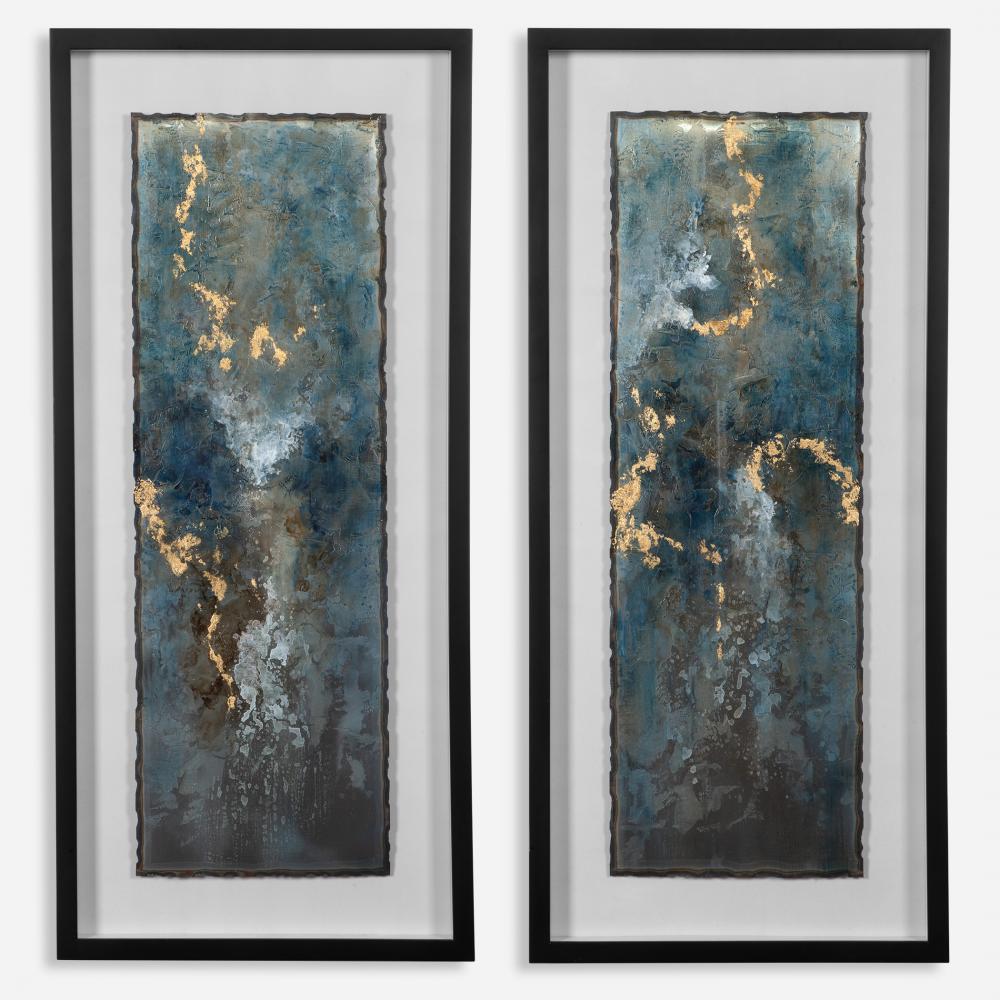 Uttermost Glimmering Agate Framed Prints, S/2