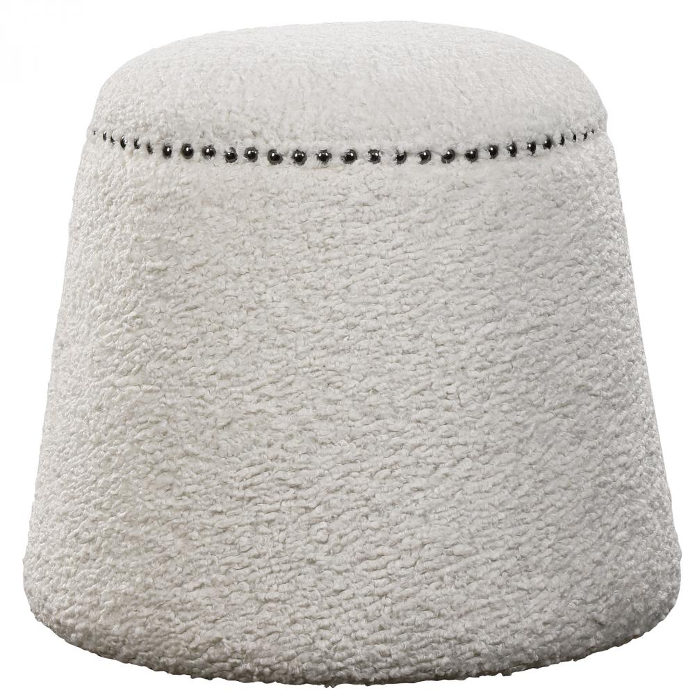 Uttermost Gumdrop Ottoman, White