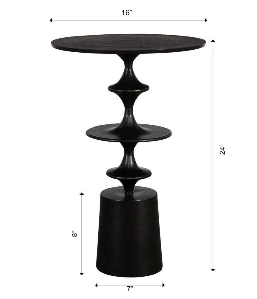 Uttermost Flight Accent Table, Black