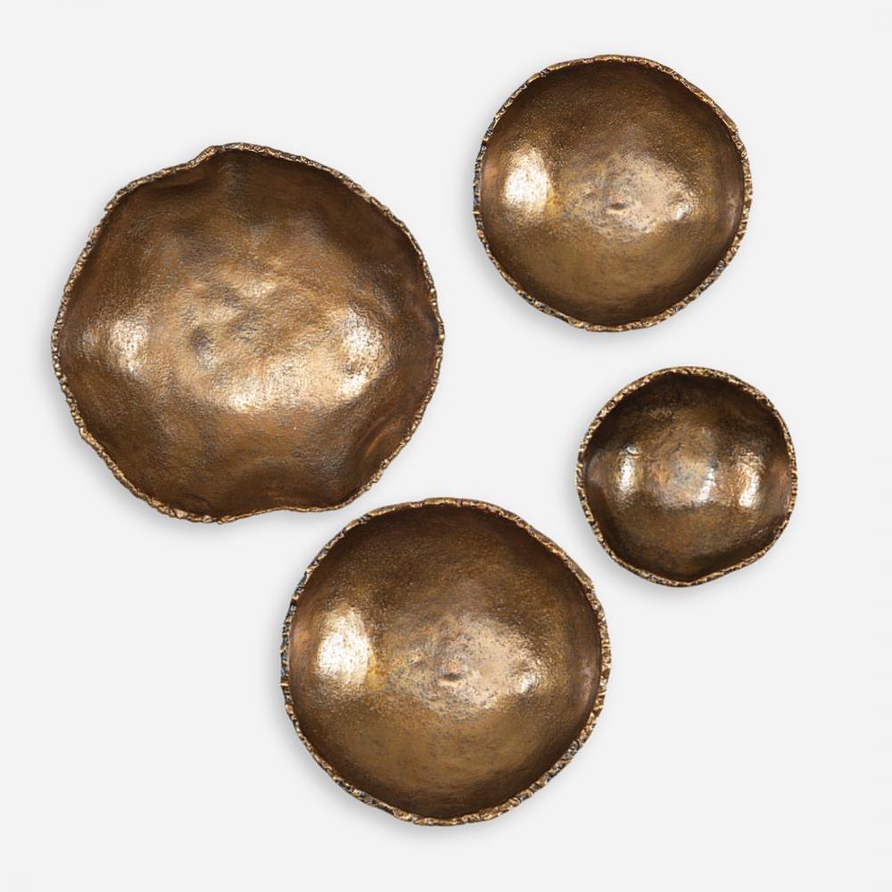 Uttermost Lucky Coins Metal Wall Decor, Brass, S/4