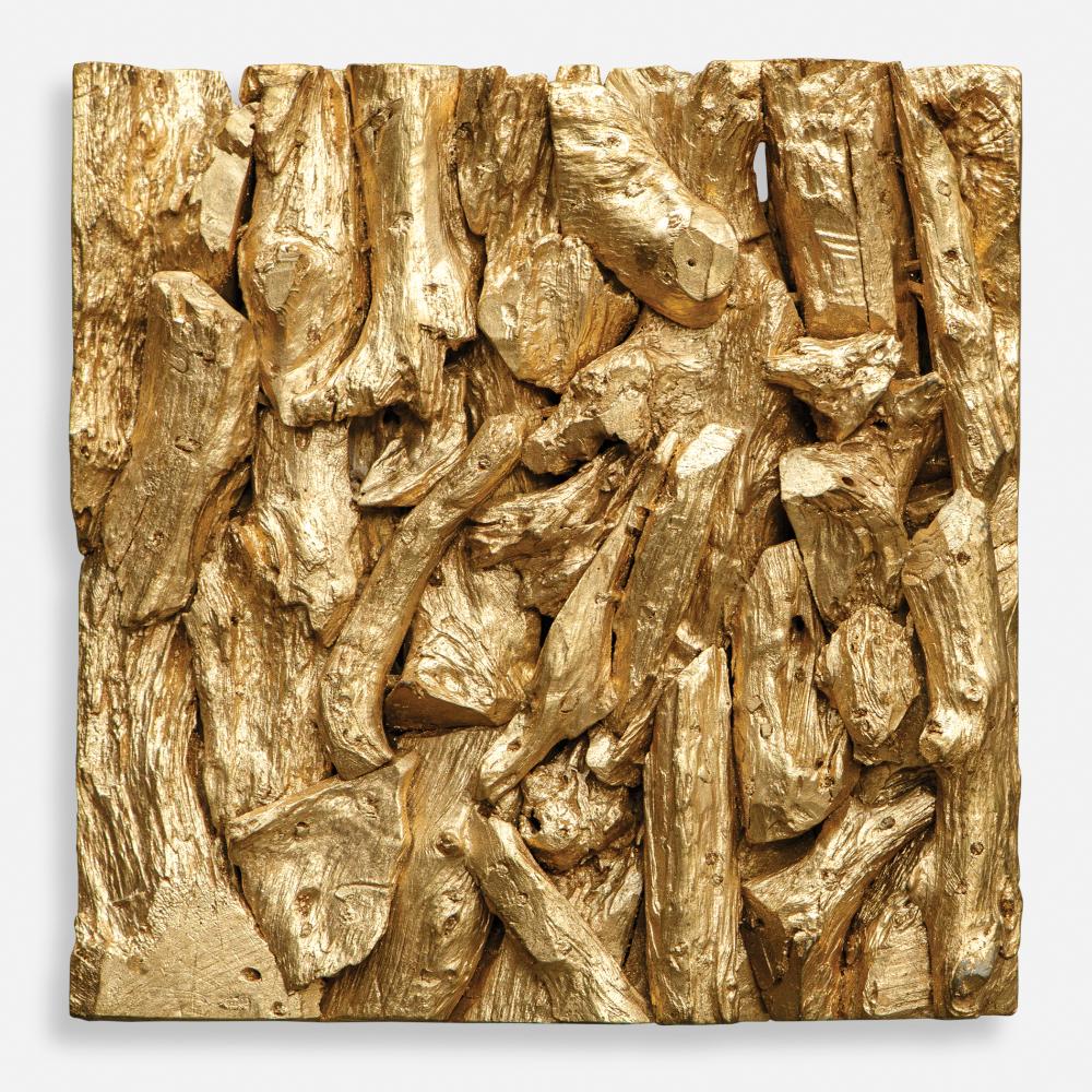 Uttermost Rio Wood Wall Decor, Gold