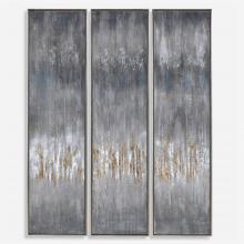 Uttermost 51304 - Uttermost Gray Showers Hand Painted Canvases, S/3