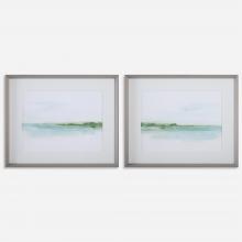 Uttermost 32269 - Uttermost Green Ribbon Coast Framed Prints, S/2