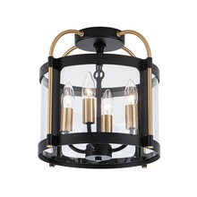 Artcraft AC11513BB - Bonita Collection 4-Light Flush Mount Black and Brushed Brass