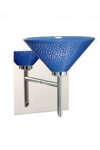 Besa Lighting 1SW-282484-CR-SQ - Besa Wall With SQ Canopy Kona Chrome Blue Starpoint 1x40W G9