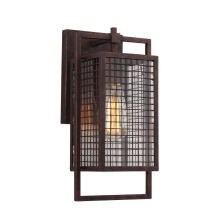 Eglo 204547A - 1 LT Outdoor Wall Light w/ Rust Color Finish & Clear Glass Shade