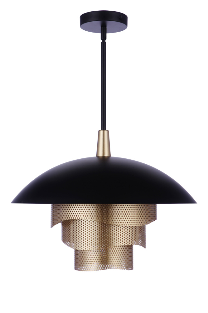 LED 1 Light 19" Dome with Mesh Tiers Pendant