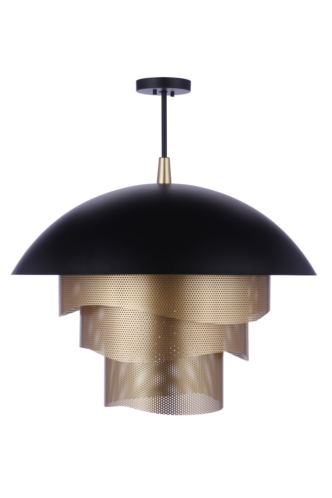 LED 1 Light Large 31.25" Dome with Mesh Tiers Pendant