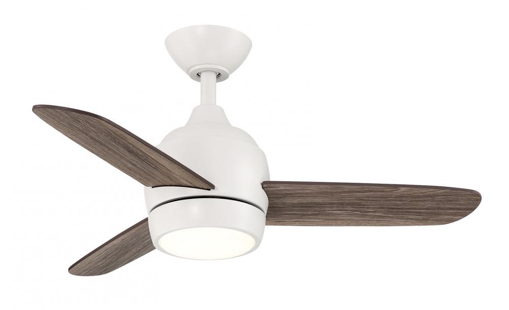 The Mini 36” Indoor/Outdoor Tunable White LED Ceiling Fan - Matte White