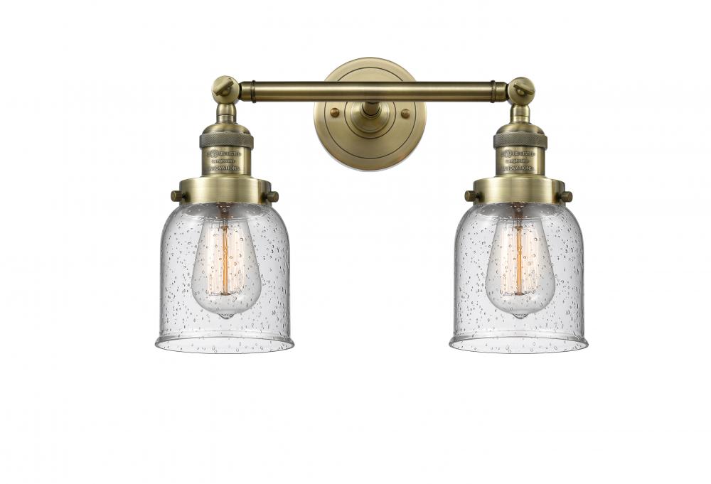 Bell - 2 Light - 16 inch - Antique Brass - Adjustable Bath Vanity Light