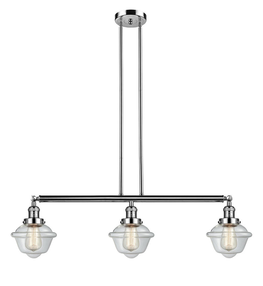 Oxford - 3 Light - 40 inch - Polished Nickel - Stem Hung - Adjustable Island Light