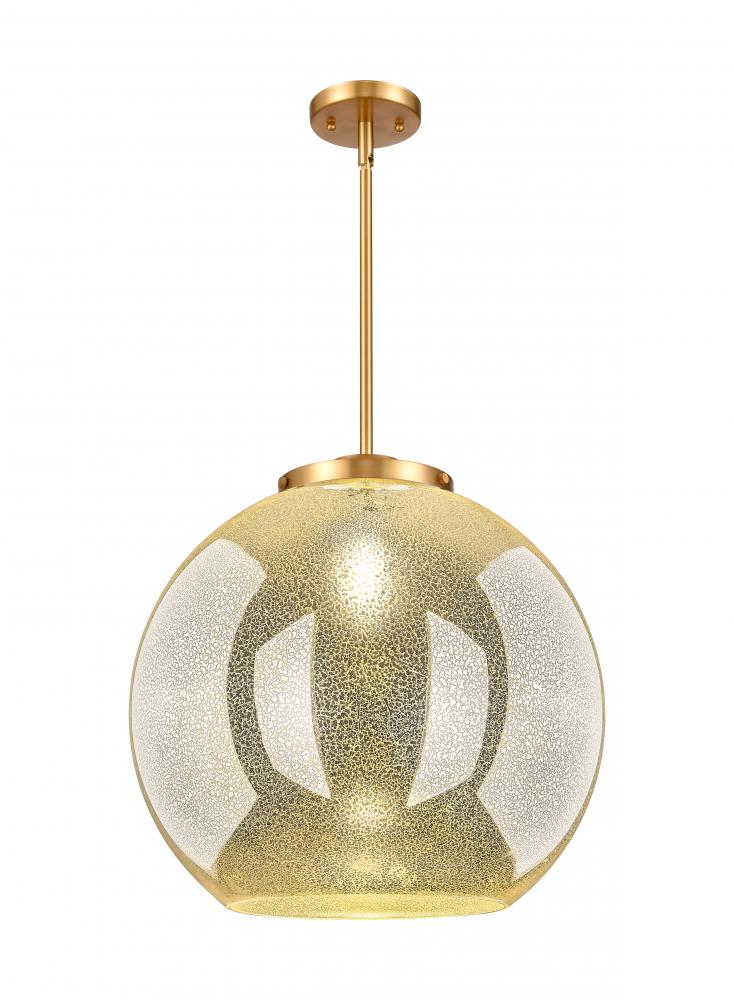 Athens - 1 Light - 18 inch - Satin Gold - Stem Hung - Pendant
