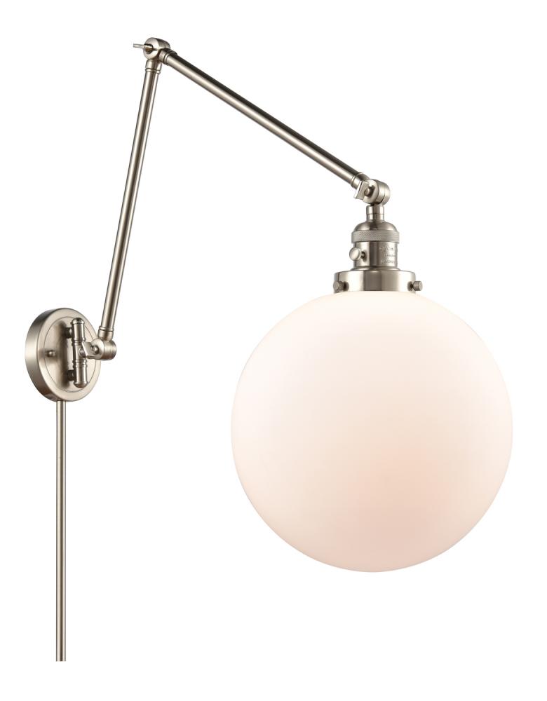 Beacon - 1 Light - 12 inch - Brushed Satin Nickel -Adjustable Swing Arm