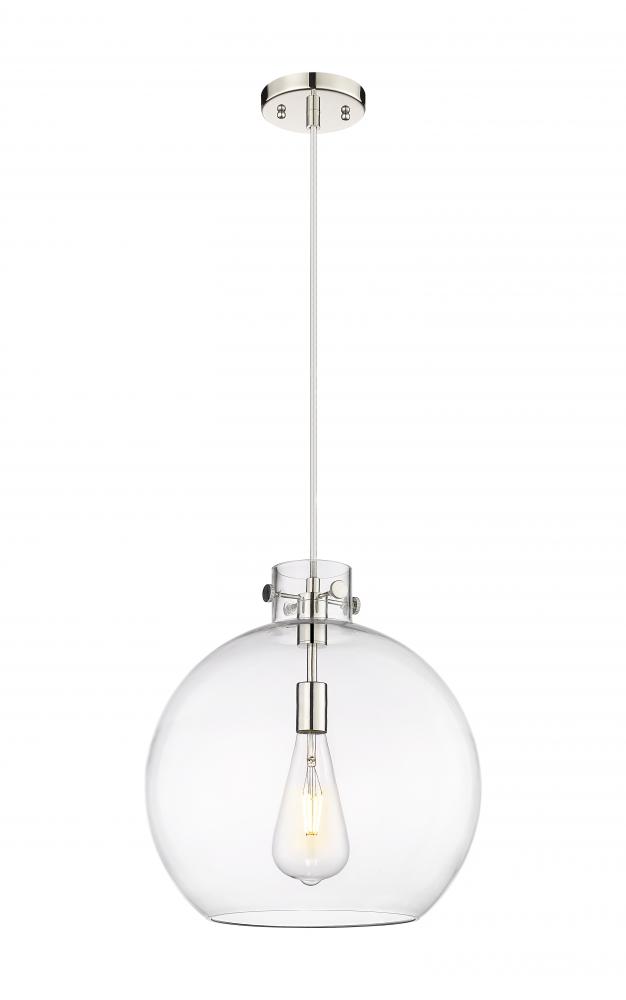 Newton Sphere - 1 Light - 16 inch - Polished Nickel - Cord hung - Pendant