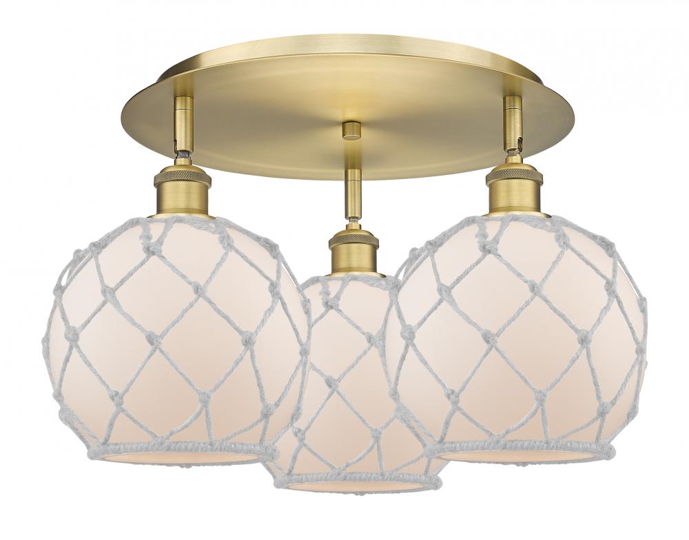 Farmhouse Rope - 3 Light - 20 inch - Brushed Brass - Flush Mount