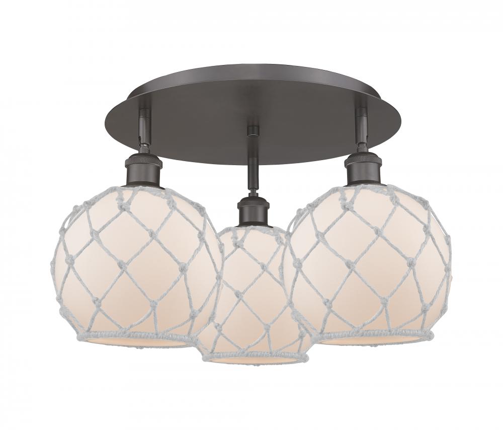 Farmhouse Rope - 3 Light - 20 inch - Oil Rubbed Bronze - Flush Mount