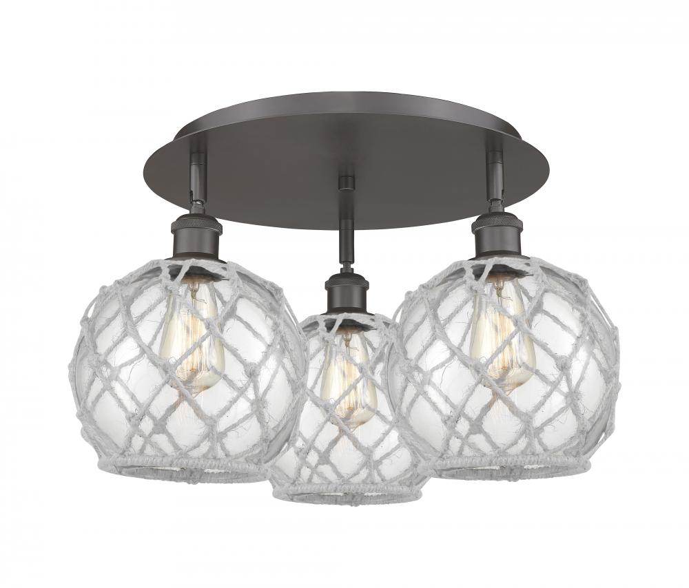 Farmhouse Rope - 3 Light - 20 inch - Oil Rubbed Bronze - Flush Mount