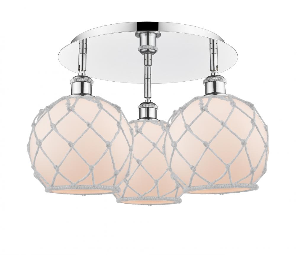 Farmhouse Rope - 3 Light - 20 inch - Polished Chrome - Flush Mount