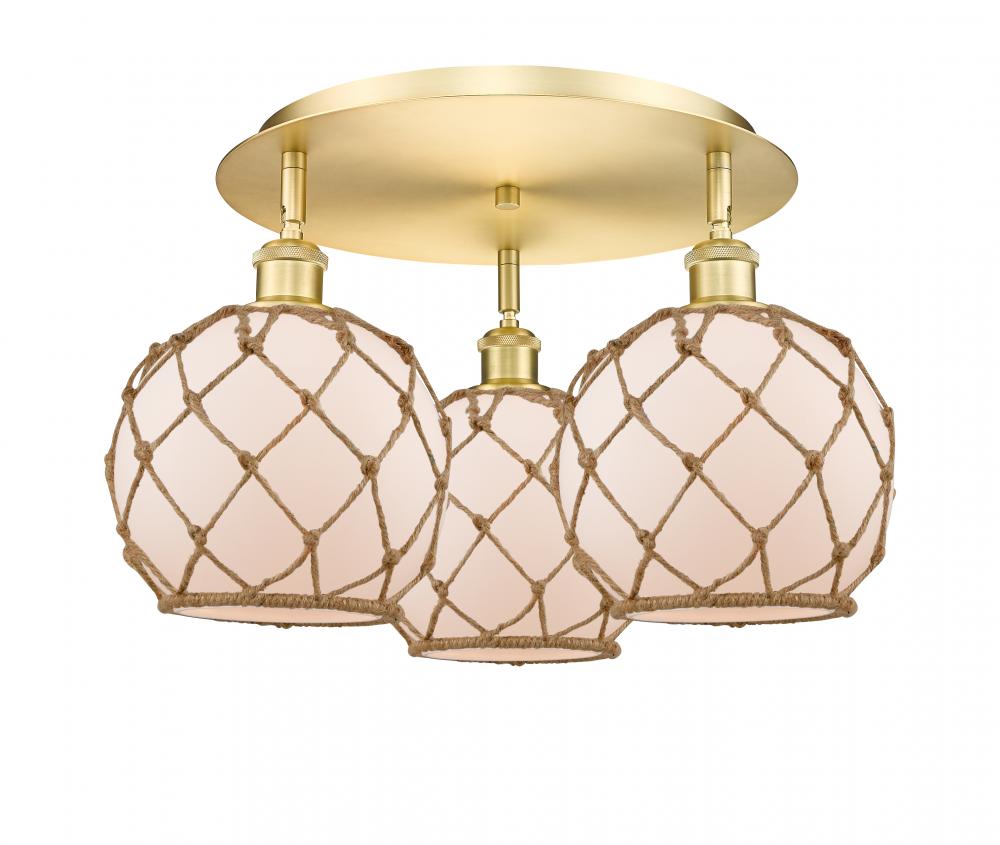Farmhouse Rope - 3 Light - 20 inch - Satin Gold - Flush Mount