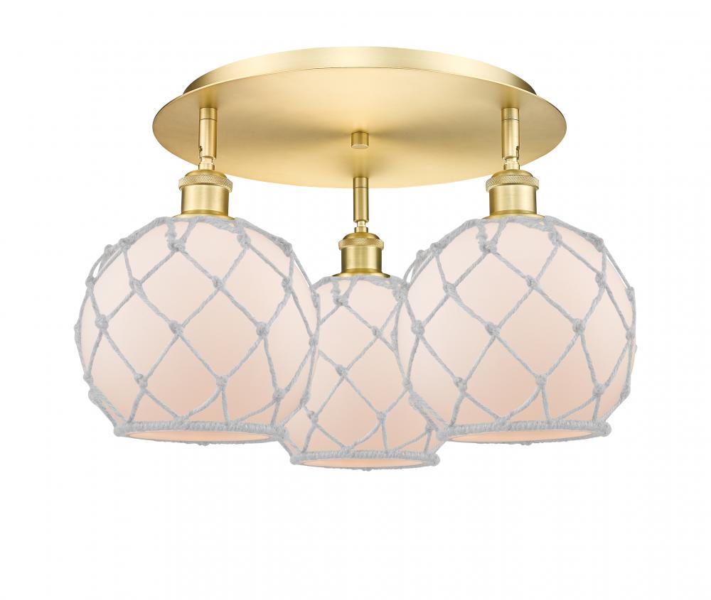 Farmhouse Rope - 3 Light - 20 inch - Satin Gold - Flush Mount