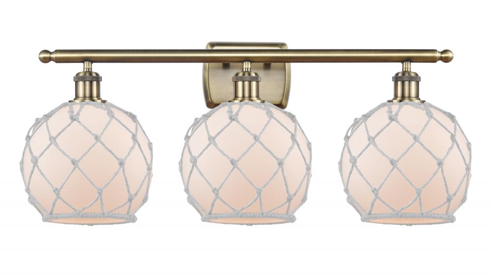 Farmhouse Rope - 3 Light - 28 inch - Antique Brass - Bath Vanity Light