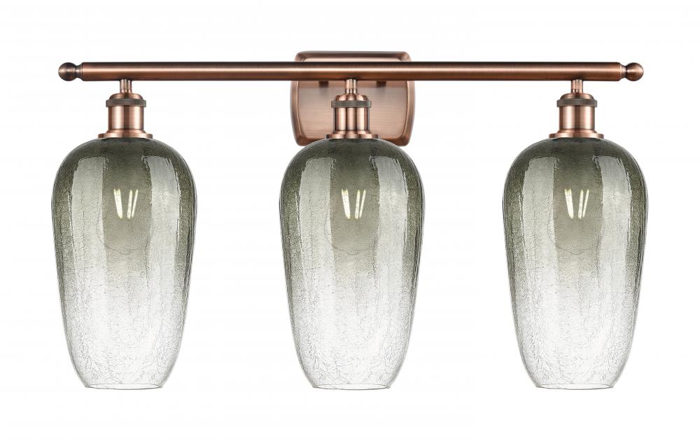 Brookhaven Flute - 3 Light - 27 inch - Antique Copper - Bath Vanity Light