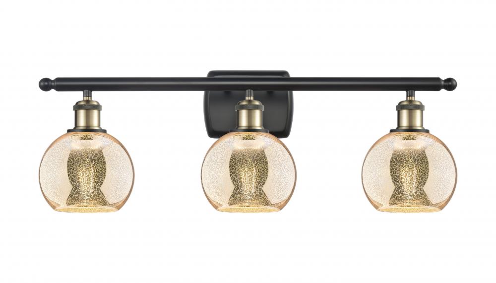Athens - 3 Light - 26 inch - Black Antique Brass - Bath Vanity Light