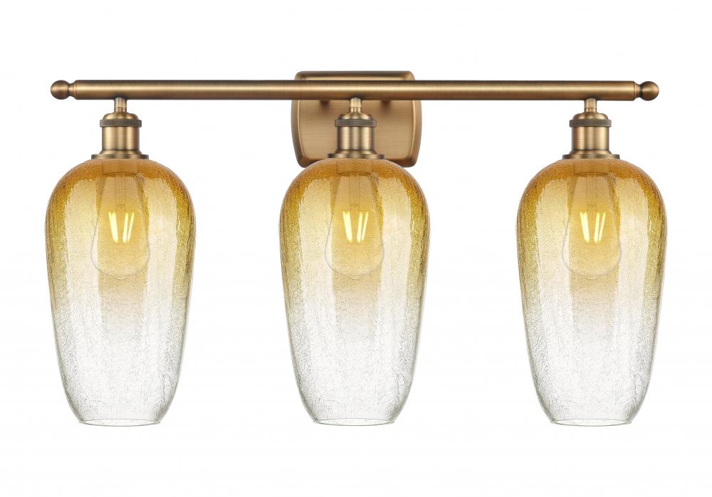 Brookhaven Flute - 3 Light - 27 inch - Brushed Brass - Bath Vanity Light