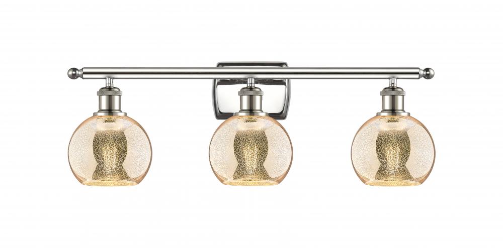 Athens - 3 Light - 26 inch - Polished Nickel - Bath Vanity Light