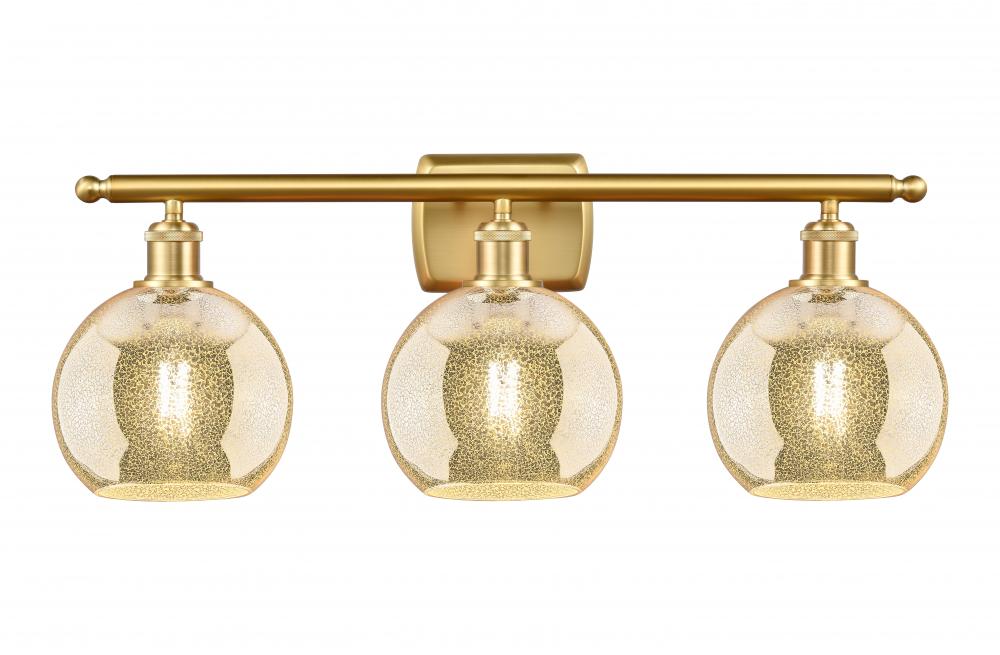 Athens - 3 Light - 28 inch - Satin Gold - Bath Vanity Light