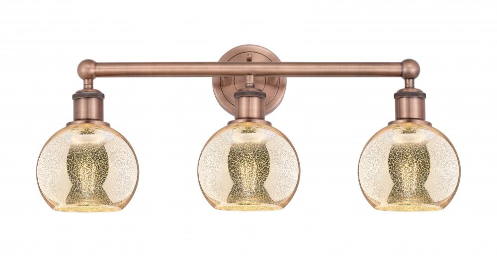 Athens - 3 Light - 24 inch - Antique Copper - Bath Vanity Light