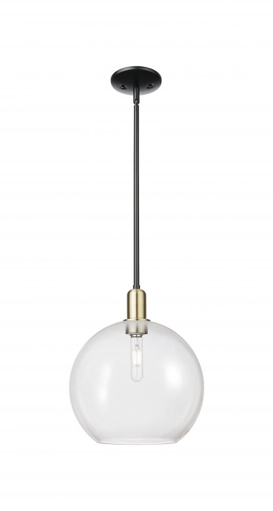 Athens - 1 Light - 12 inch - Black Antique Brass - Stem hung - Mini Pendant