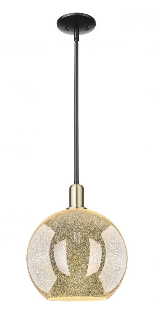 Athens - 1 Light - 12 inch - Black Antique Brass - Stem hung - Mini Pendant