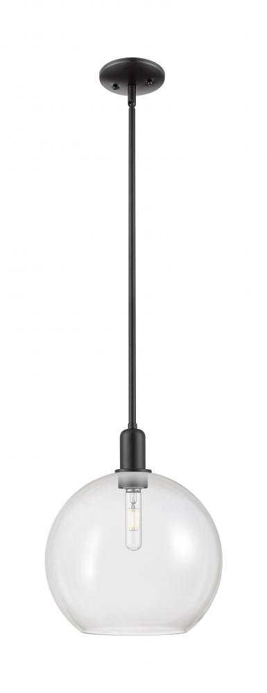 Athens - 1 Light - 12 inch - Matte Black - Stem hung - Mini Pendant