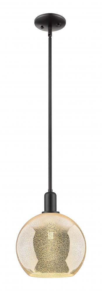 Athens - 1 Light - 10 inch - Matte Black - Stem hung - Mini Pendant