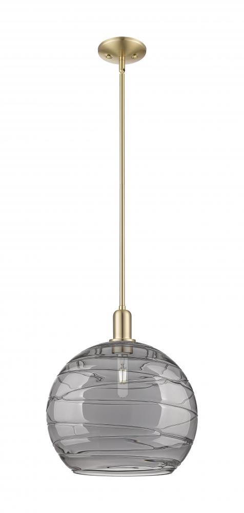 Athens Deco Swirl - 1 Light - 14 inch - Champagne Bronze - Stem hung - Mini Pendant