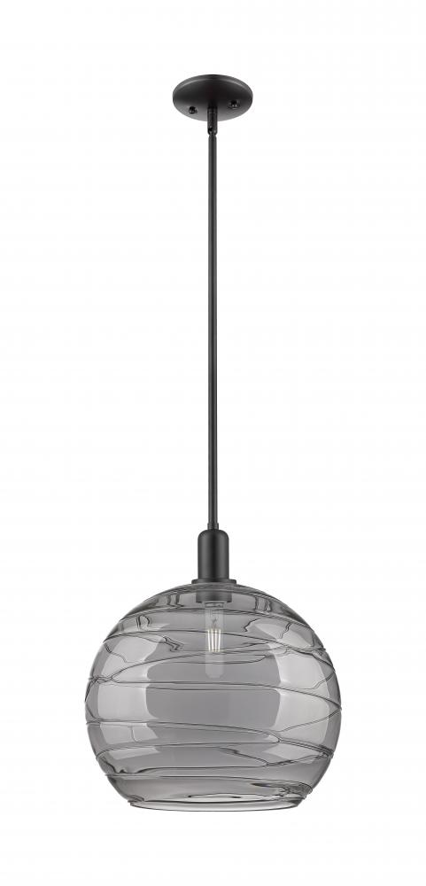 Athens Deco Swirl - 1 Light - 14 inch - Oil Rubbed Bronze - Stem hung - Mini Pendant