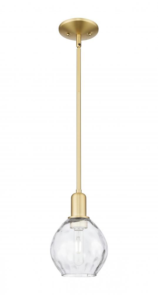Waverly - 1 Light - 6 inch - Satin Gold - Stem hung - Mini Pendant