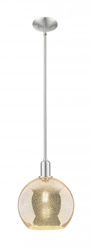Athens - 1 Light - 10 inch - Brushed Satin Nickel - Stem hung - Mini Pendant