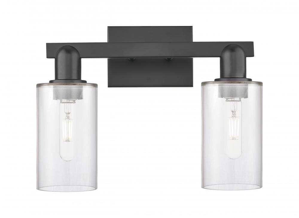 Clymer - 2 Light - 15 inch - Matte Black - Bath Vanity Light