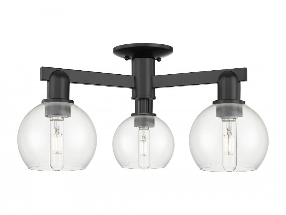 Athens - 3 Light - 23 inch - Matte Black - Semi-Flush Mount