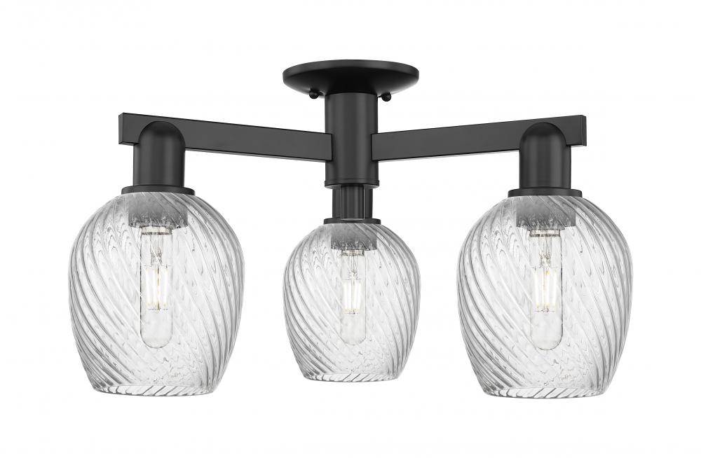 Salina - 3 Light - 23 inch - Matte Black - Semi-Flush Mount