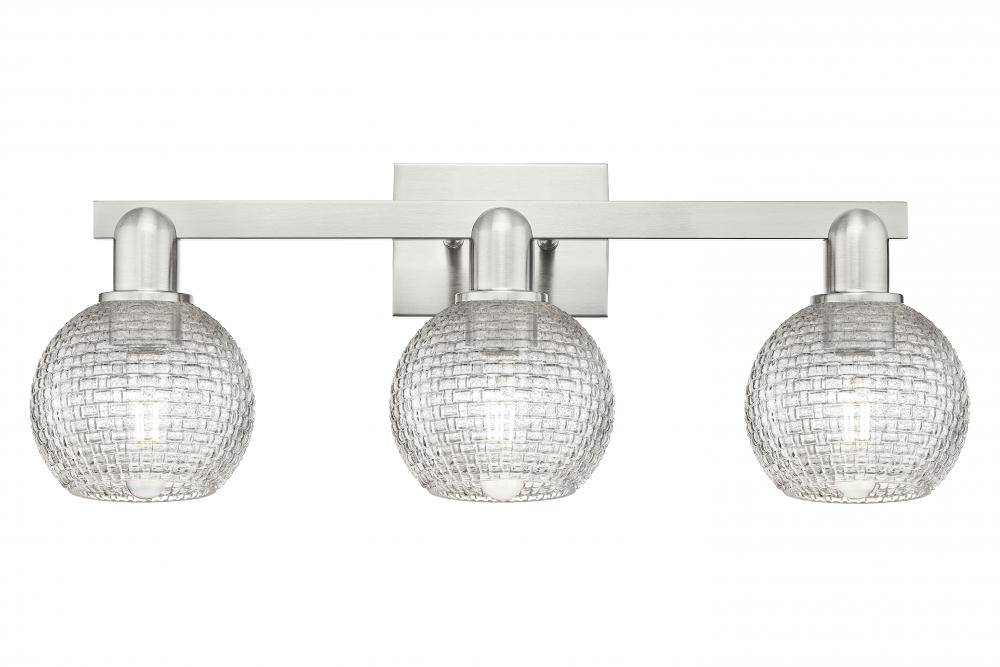 Athens - 3 Light - 25 inch - Brushed Satin Nickel - Bath Vanity Light