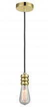 Innovations Lighting 100GD-10BK-5GD - Gatsby - 1 Light - 2 inch - Gold - Cord hung - Mini Pendant